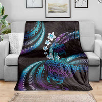 Hawaii Turtles Plumeria Blanket Amethyst Gradient Polynesian Pattern