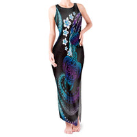 Hawaii Turtles Plumeria Tank Maxi Dress Amethyst Gradient Polynesian Pattern LT01 Women Purple - Polynesian Pride