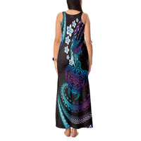 Hawaii Turtles Plumeria Tank Maxi Dress Amethyst Gradient Polynesian Pattern LT01 - Polynesian Pride