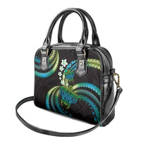 Hawaii Turtles Plumeria Shoulder Handbag Chartreuse Cyan Polynesian Pattern LT01 - Polynesian Pride