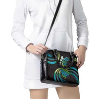 Hawaii Turtles Plumeria Shoulder Handbag Chartreuse Cyan Polynesian Pattern LT01 - Polynesian Pride
