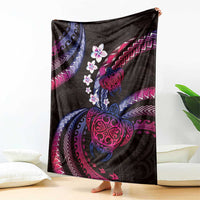 Hawaii Turtles Plumeria Blanket Sweet Gradient Polynesian Pattern