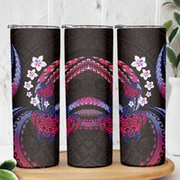 Hawaii Turtles Plumeria Skinny Tumbler Sweet Gradient Polynesian Pattern