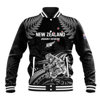 Custom New Zealand 2024 Rugby Baseball Jacket Silver Fern Aotearoa Kiwi