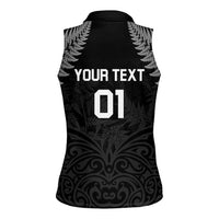 Custom New Zealand 2024 Rugby Women Sleeveless Polo Shirt Silver Fern Aotearoa Kiwi LT01 - Polynesian Pride