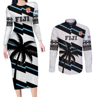 Custom Fiji 2024 Rugby Couples Matching Long Sleeve Bodycon Dress and Long Sleeve Button Shirt Fijian Tapa Pattern
