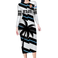 Custom Fiji 2024 Rugby Family Matching Long Sleeve Bodycon Dress and Hawaiian Shirt Fijian Tapa Pattern