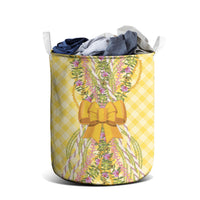 Hawaii Palaka Pikake Lokelani Plumeria Laundry Basket Melemele Coquette Bow LT01 - Polynesian Pride