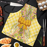 Hawaii Palaka Pikake Lokelani Plumeria Apron Melemele Coquette Bow LT01 Yellow - Polynesian Pride