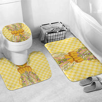 Hawaii Palaka Pikake Lokelani Plumeria Bathroom Set Melemele Coquette Bow LT01 Mat Set Only (3 pcs) One Size Yellow - Polynesian Pride