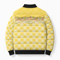 Hawaii Palaka Pikake Lokelani Plumeria Bomber Puffer Jacket Melemele Coquette Bow LT01 - Polynesian Pride