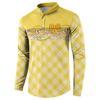 Hawaii Palaka Pikake Lokelani Plumeria Button Sweatshirt Melemele Coquette Bow LT01 - Polynesian Pride
