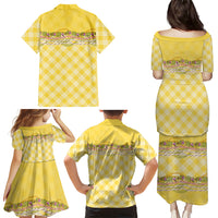 Hawaii Palaka Pikake Lokelani Plumeria Family Matching Puletasi and Hawaiian Shirt Melemele Coquette Bow LT01 - Polynesian Pride