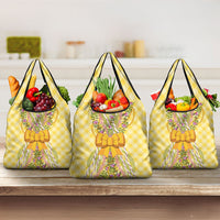 Hawaii Palaka Pikake Lokelani Plumeria Grocery Bag Melemele Coquette Bow LT01 3-pack One Size Yellow - Polynesian Pride
