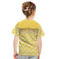 Hawaii Palaka Pikake Lokelani Plumeria Kid T Shirt Melemele Coquette Bow LT01 - Polynesian Pride
