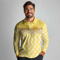 Hawaii Palaka Pikake Lokelani Plumeria Long Sleeve Polo Shirt Melemele Coquette Bow LT01 - Polynesian Pride