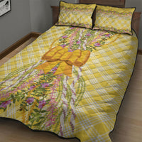 Hawaii Palaka Pikake Lokelani Plumeria Quilt Bed Set Melemele Coquette Bow LT01 - Polynesian Pride