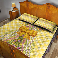 Hawaii Palaka Pikake Lokelani Plumeria Quilt Bed Set Melemele Coquette Bow LT01 - Polynesian Pride