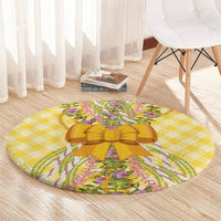 Hawaii Palaka Pikake Lokelani Plumeria Round Carpet Melemele Coquette Bow LT01 - Polynesian Pride