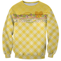 Hawaii Palaka Pikake Lokelani Plumeria Sweatshirt Melemele Coquette Bow LT01 Unisex Yellow - Polynesian Pride