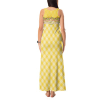 Hawaii Palaka Pikake Lokelani Plumeria Tank Maxi Dress Melemele Coquette Bow LT01 - Polynesian Pride