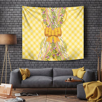Hawaii Palaka Pikake Lokelani Plumeria Tapestry Melemele Coquette Bow LT01 Yellow - Polynesian Pride