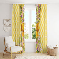 Hawaii Palaka Pikake Lokelani Plumeria Window Curtain Melemele Coquette Bow LT01 - Polynesian Pride