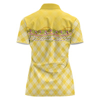 Hawaii Palaka Pikake Lokelani Plumeria Women Polo Shirt Melemele Coquette Bow LT01 - Polynesian Pride