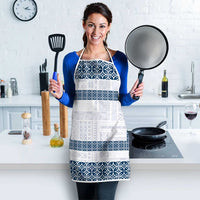 Samoa Siapo Blue Trimmed Apron Samoa White Sunday - Polynesian Pride