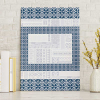 Samoa Siapo Blue Trimmed Canvas Wall Art Samoa White Sunday LT01 Without Frame Blue - Polynesian Pride