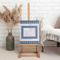 Samoa Siapo Blue Trimmed Canvas Wall Art Samoa White Sunday LT01 - Polynesian Pride
