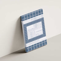 Samoa Siapo Blue Trimmed Canvas Wall Art Samoa White Sunday LT01 - Polynesian Pride