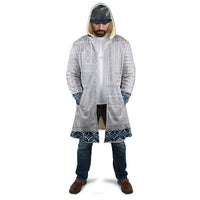 Samoa Siapo Blue Trimmed Cloak Samoa White Sunday - Polynesian Pride