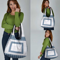Samoa Siapo Blue Trimmed Grocery Bag Samoa White Sunday LT01 - Polynesian Pride