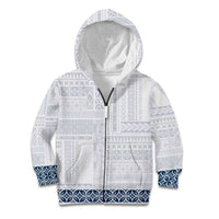 Samoa Siapo Blue Trimmed Kid Hoodie Samoa White Sunday - Polynesian Pride