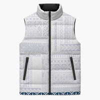 Samoa Siapo Blue Trimmed Sleeveless Puffer Jacket Samoa White Sunday - Polynesian Pride