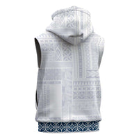 Samoa Siapo Blue Trimmed Sleeveless Zip Hoodie Samoa White Sunday - Polynesian Pride