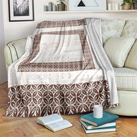 Samoa Siapo Brown Trimmed Blanket Samoa White Sunday - Polynesian Pride