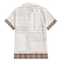 Samoa Siapo Brown Trimmed Family Matching Puletasi and Hawaiian Shirt Samoa White Sunday - Polynesian Pride
