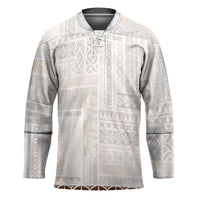 Samoa Siapo Brown Trimmed Hockey Jersey Samoa White Sunday - Polynesian Pride