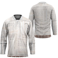 Samoa Siapo Brown Trimmed Hockey Jersey Samoa White Sunday - Polynesian Pride