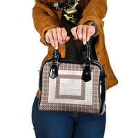 Samoa Siapo Brown Trimmed Shoulder Handbag Samoa White Sunday - Polynesian Pride