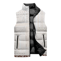 Samoa Siapo Brown Trimmed Sleeveless Puffer Jacket Samoa White Sunday - Polynesian Pride