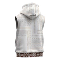 Samoa Siapo Brown Trimmed Sleeveless Zip Hoodie Samoa White Sunday - Polynesian Pride
