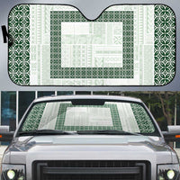 Samoa Siapo Green Trimmed Auto Sun Shade Samoa White Sunday - Polynesian Pride