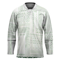 Samoa Siapo Green Trimmed Hockey Jersey Samoa White Sunday - Polynesian Pride
