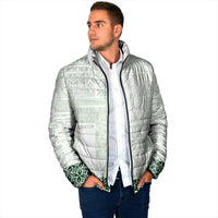 Samoa Siapo Green Trimmed Padded Jacket Samoa White Sunday - Polynesian Pride