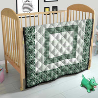 Samoa Siapo Green Trimmed Quilt Samoa White Sunday - Polynesian Pride