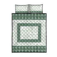 Samoa Siapo Green Trimmed Quilt Bed Set Samoa White Sunday - Polynesian Pride