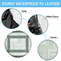 Samoa Siapo Green Trimmed Spare Tire Cover Samoa White Sunday - Polynesian Pride